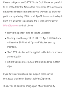 Iwantclips 100% tributes